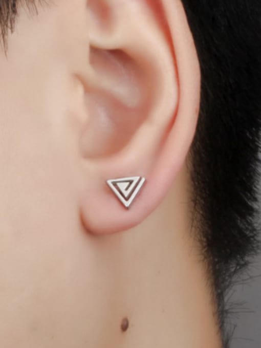 Open Sky Simple Tiny Triangle Titanium Stud Earrings 1