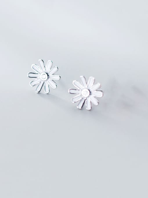 Rosh 925 Sterling Silver With Rose Gold Plated Cute Flower Stud Earrings 1