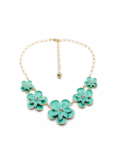 KM Enamel Flower Sweet Women Necklace 2