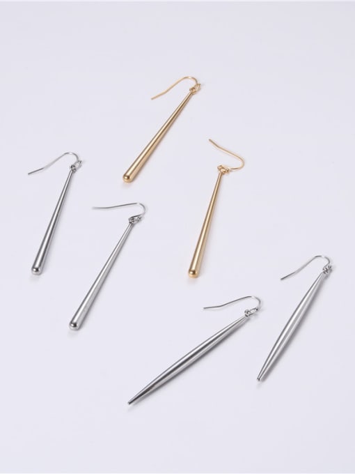 GROSE Titanium With Gold Plated Simplistic Strip One Word  Earrings 0