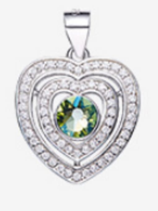 Green S925 Silver Heart-shaped Collar