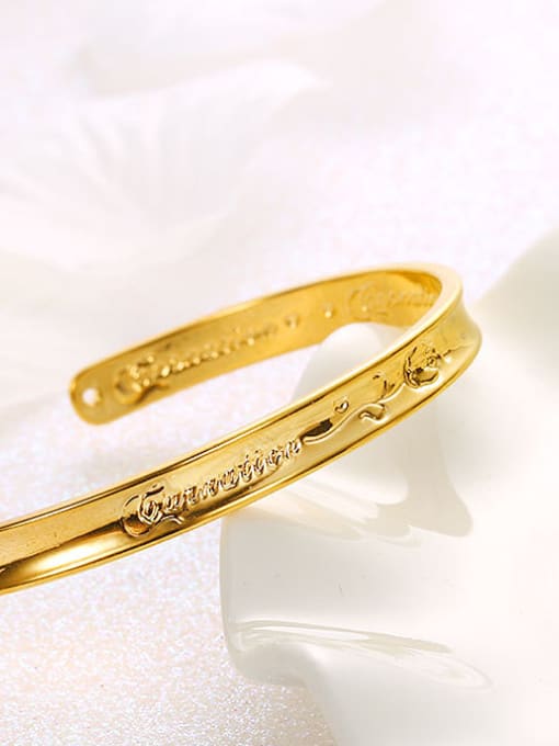 XP Copper Alloy 24K Gold Plated Retro style Opening Bangle 1