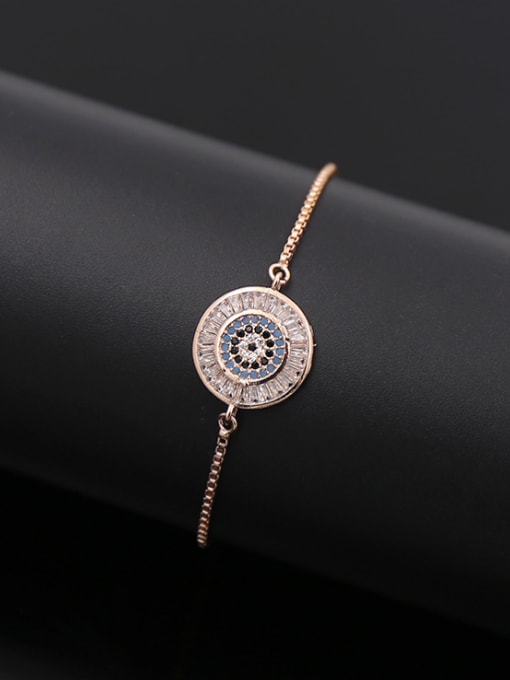 Rose Gold Copper  Turquoise Adjustable Bracelet