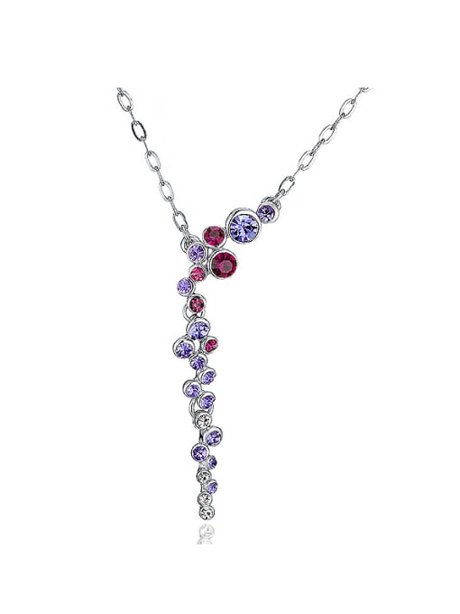 Purple austrian Crystals Necklace