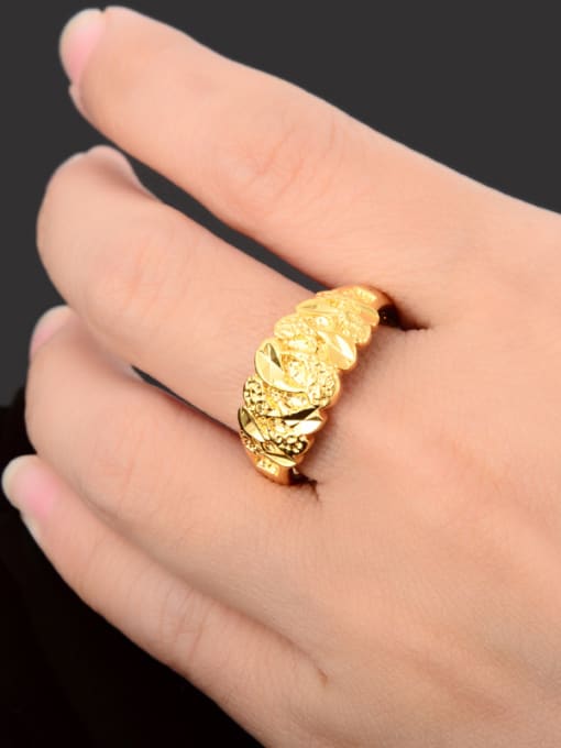 Yi Heng Da Women Fashion Geometric Shaped 24K Gold Plated Ring 2