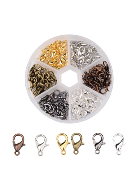 B alloy 7mm Color mixing-120pcs Multi-color Multi-size Multi-material lobster clasp, split ring Combination set