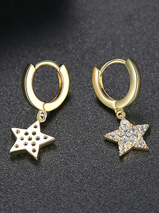 18k gold Copper With White Gold Plated Fashion Star Party Drop Earrings