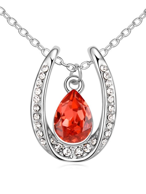 Red Fashion Water Drop austrian Crystals Pendant Alloy Necklace