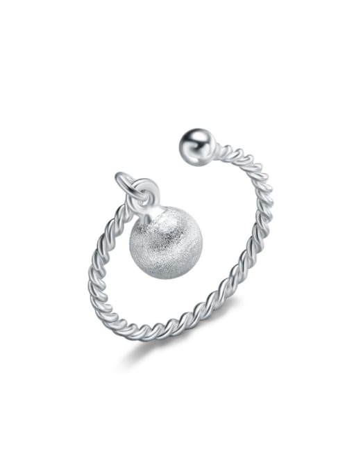 kwan S925 Silver Ball Fashion Opening Ring 0