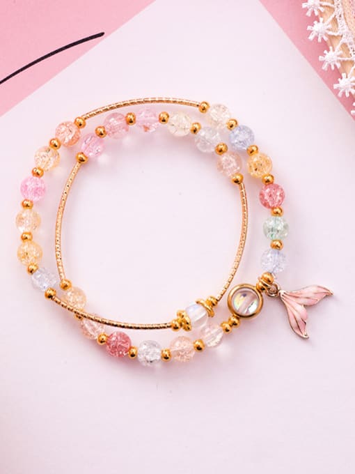 A color Alloy With Rose Gold Plated Fashion Fish Tail Pendant Bracelets