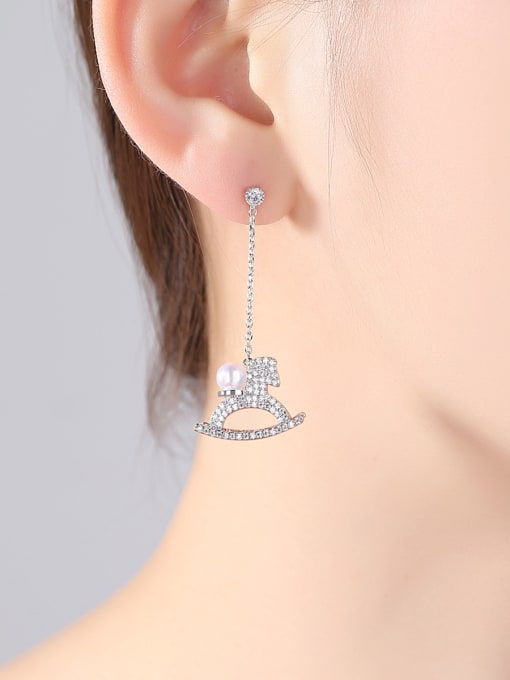 BLING SU AAA zircon carousel earrings 1