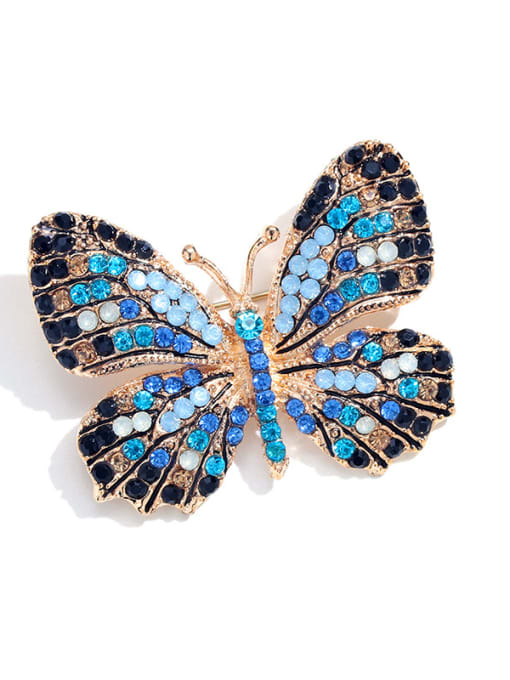 C014 Alloy With Rhinestone Fashion Butterfly Brooches