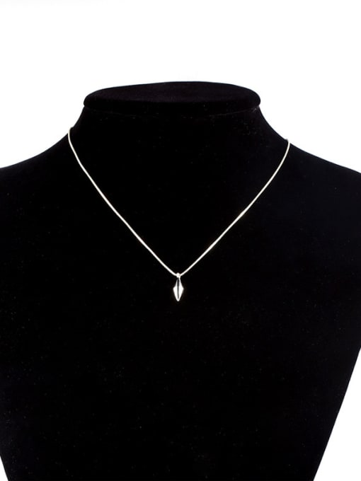 Silvery Delicate 925 Silver Bullet Shaped Necklace