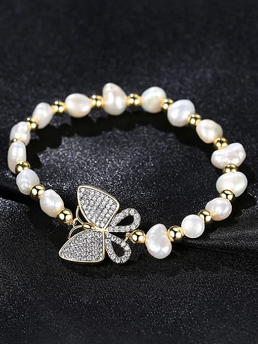 gold Copper With Gold Plated Fashion Butterfly Anniversary Bracelets