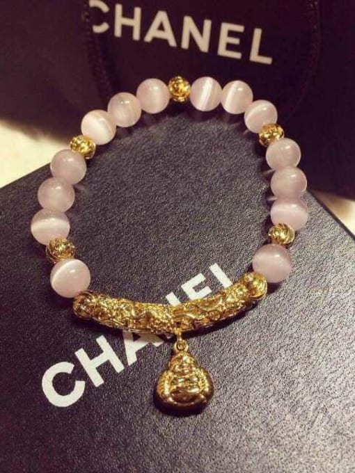 Neayou Women Elegant Pink Opal Stones Bracelet 0