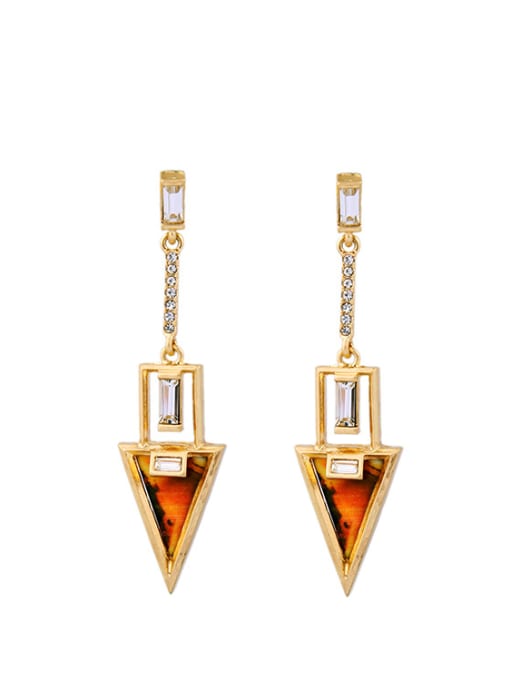 KM Exquisite Luxury Triangle drop earring