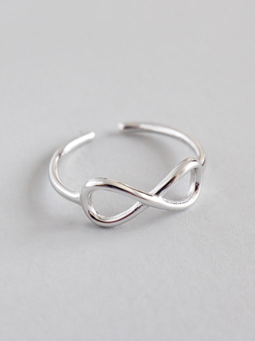 DAKA 925 Sterling Silver With Platinum Plated Simplistic Rings