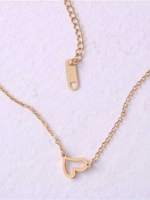 GROSE Titanium With Gold Plated Simplistic Smooth Heart Necklaces