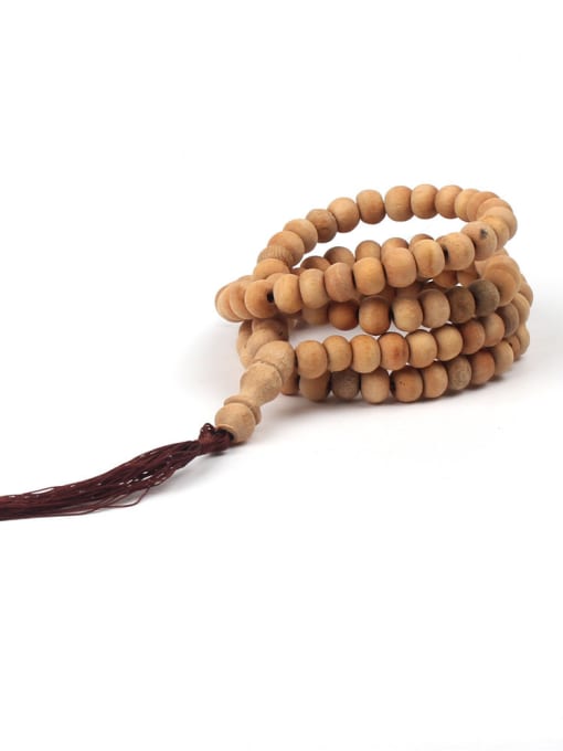 HN1890-C Handmade Wooden Beads Polyamide Tassel Necklace