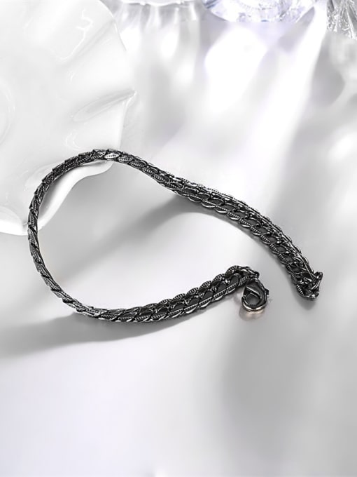 Ronaldo Black Gun Plated Geometric Shaped Twisted Rope Bracelet 1