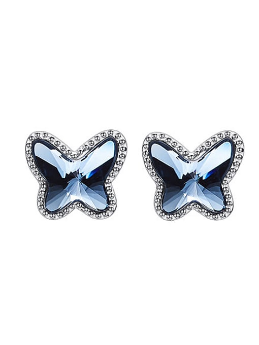Blue S925 Silver Butterfly-shaped stud Earring