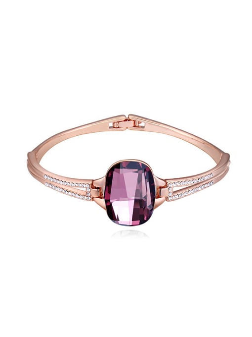 purple Fashion Rose Gold Plated austrian Crystal Alloy Bangle