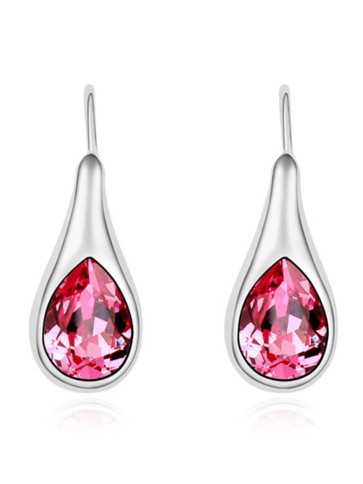 pink Simple Water Drop austrian Crystals Alloy Stud Earrings