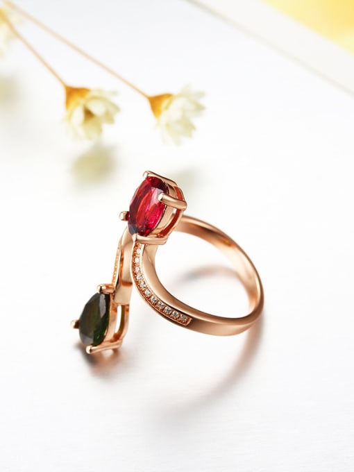 Deli Classical Gemstones Opening Cocktail Ring 1