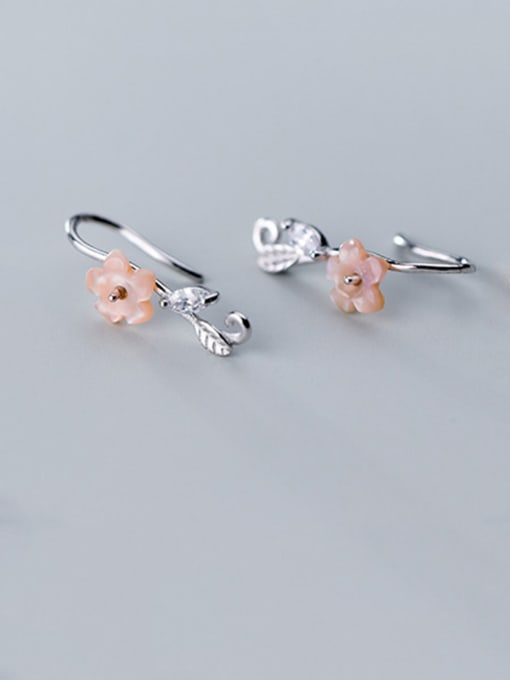 Rosh 925 Sterling Silver With Resin Cute Flower Hook Earrings 1