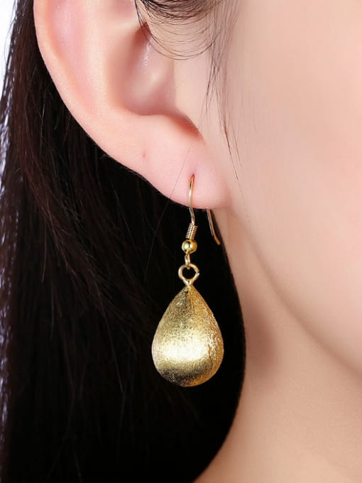 OUXI 18K Gold Water Drop Shaped hook earring 1