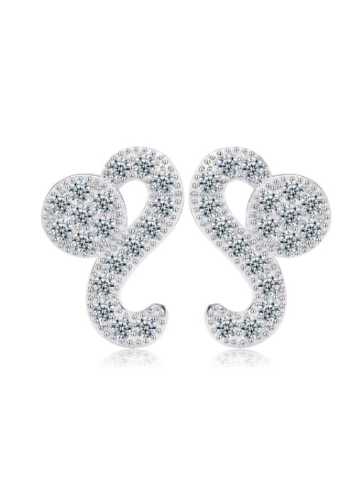 kwan Exquisite S925 Silver Zircons Stud Earrings 0