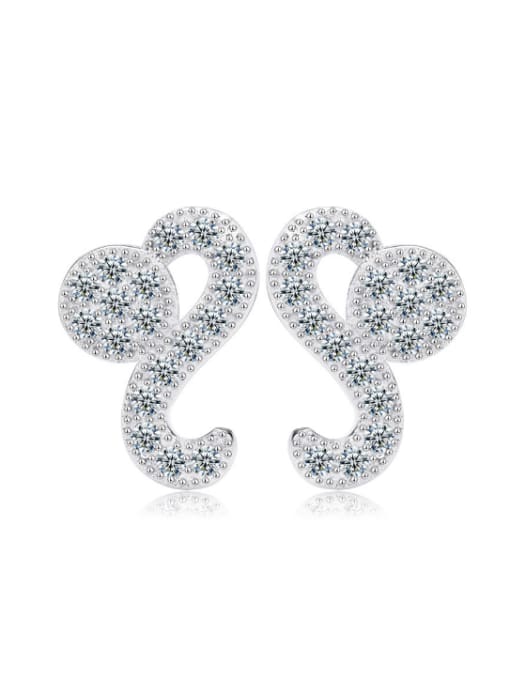 kwan Exquisite S925 Silver Zircons Stud Earrings