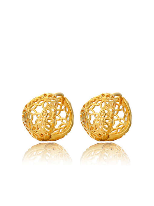 XP Copper Alloy 24K Gold Plated Ethnic style Hollow Clip clip on earring 0
