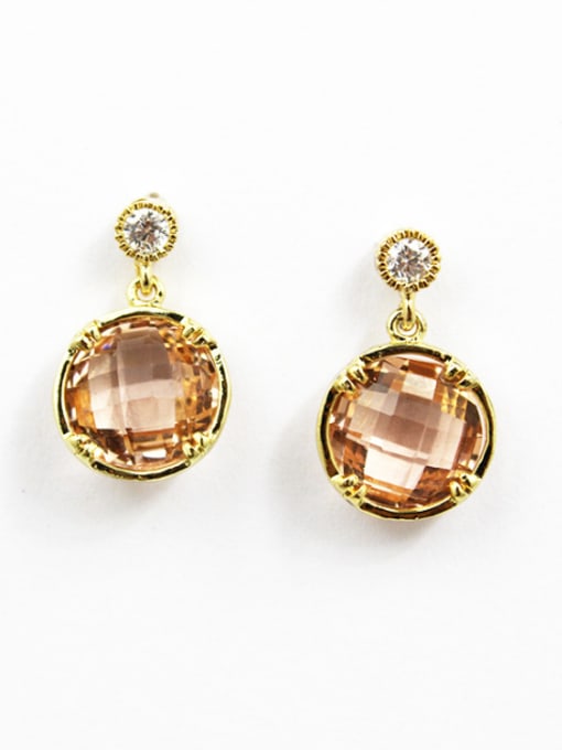 Lang Tony Fashion Round Shaped Natural Stone Earrings