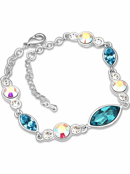 light blue Fashion Oval austrian Crystals Alloy Bracelet