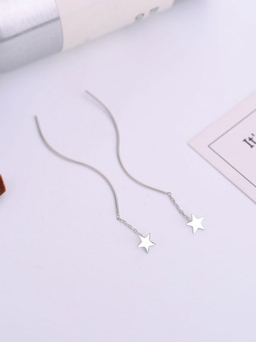 One Silver Women Elegant Star Shaped Ear Lines 2