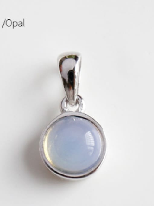 Opal Sterling silver crystal agate geometry semi-precious stones pendant