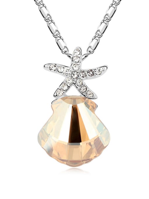QIANZI Fashion Shell-shaped austrian Crystal Starfish Alloy Necklace 1