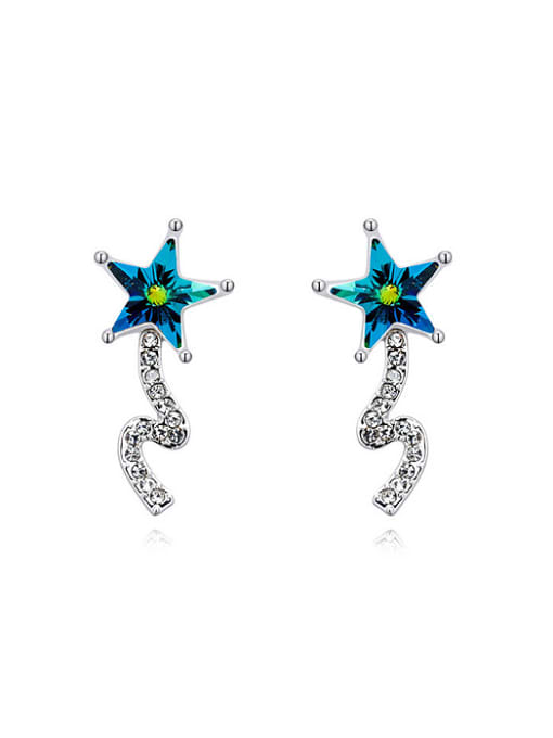 QIANZI Fashion Star austrian Crystals Alloy Platinum Plated Stud Earring 0