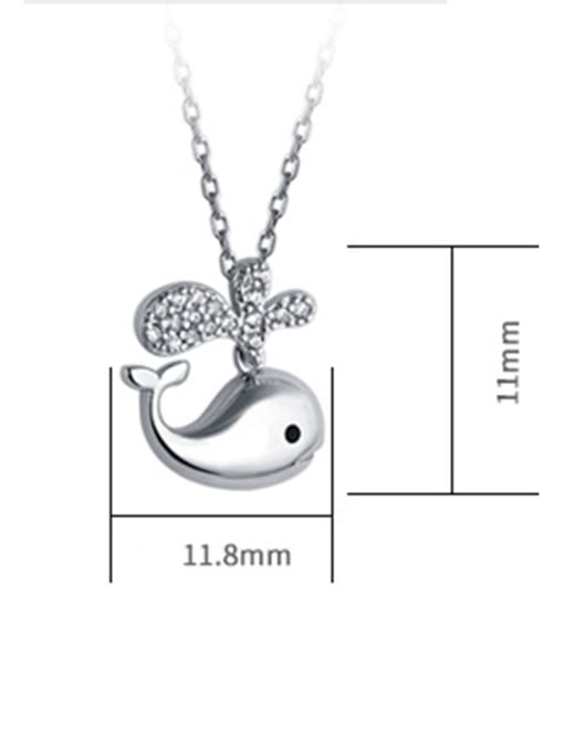 Dan 925 Sterling Silver With Cubic Zirconia  Cute dolphin Flower cklaces 3