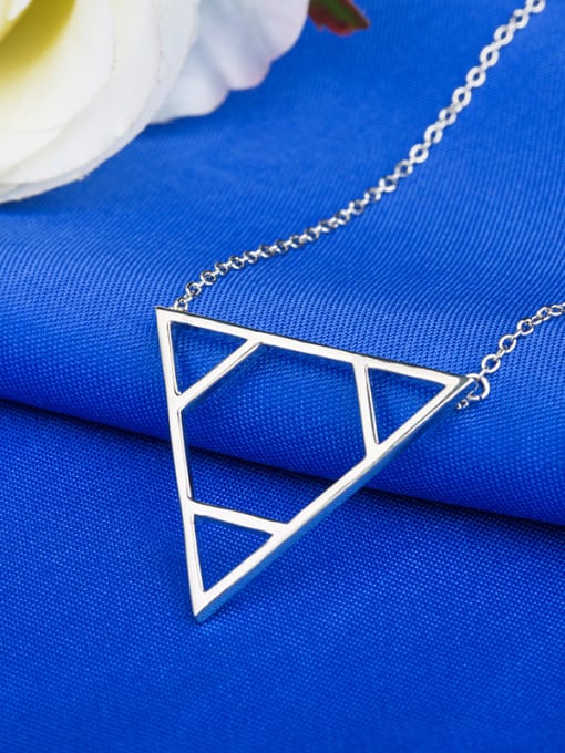 Platinum Personality Platinum Plated Triangle Shaped Necklace