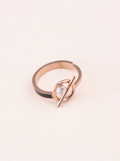 GROSE Personality Zircon Rose Gold Plated Ring 0