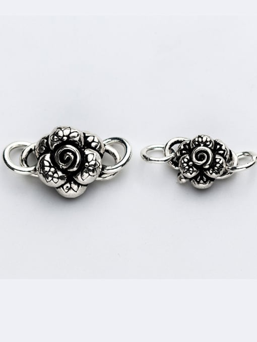 FAN 925 Sterling Silver With Silver Plated Rose S buckle Connectors 1