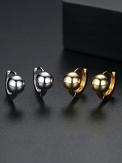 BLING SU Copper With Platinum Plated Casual Ball Stud Earrings 2