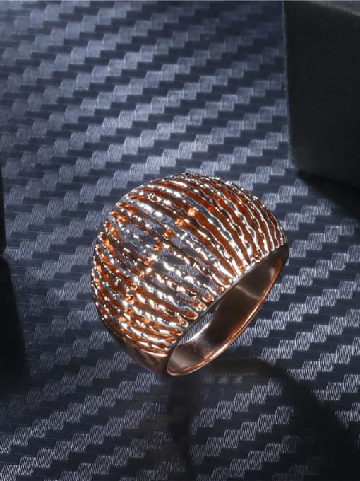 Ronaldo Delicate Rose Gold Plated Wave Shaped Ring 1