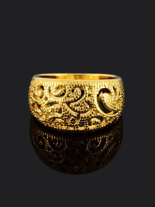 Yi Heng Da Women Personality Hollow Design Gold Plated Copper Ring 1