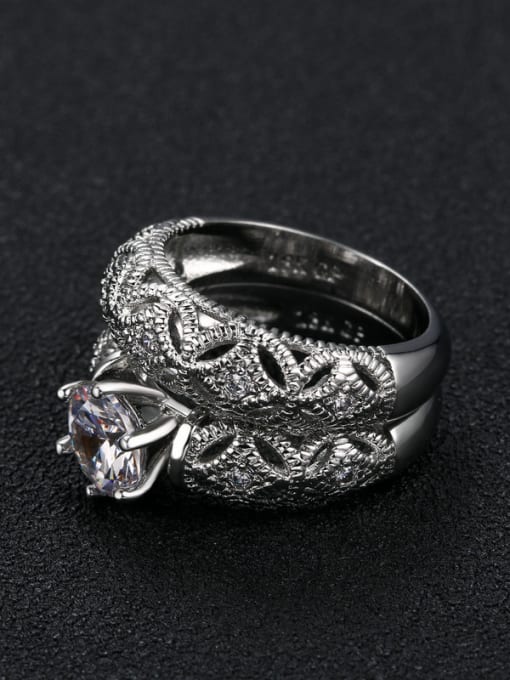 ZK Hollow Two Pieces Hot Selling White Women Ring 3