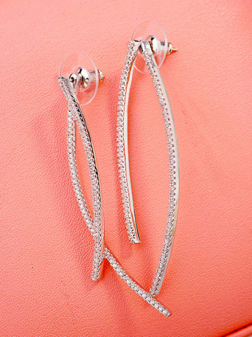 ALI Simple slender AAA Zircon Earrings 1