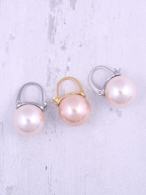 GROSE Titanium With Artificial Pearl  Simplistic Round Clip On Earrings 3