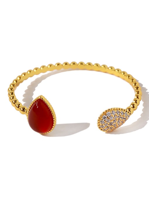 gold  red Copper With Gold Plated Simplistic Heart Free Size  Bangles